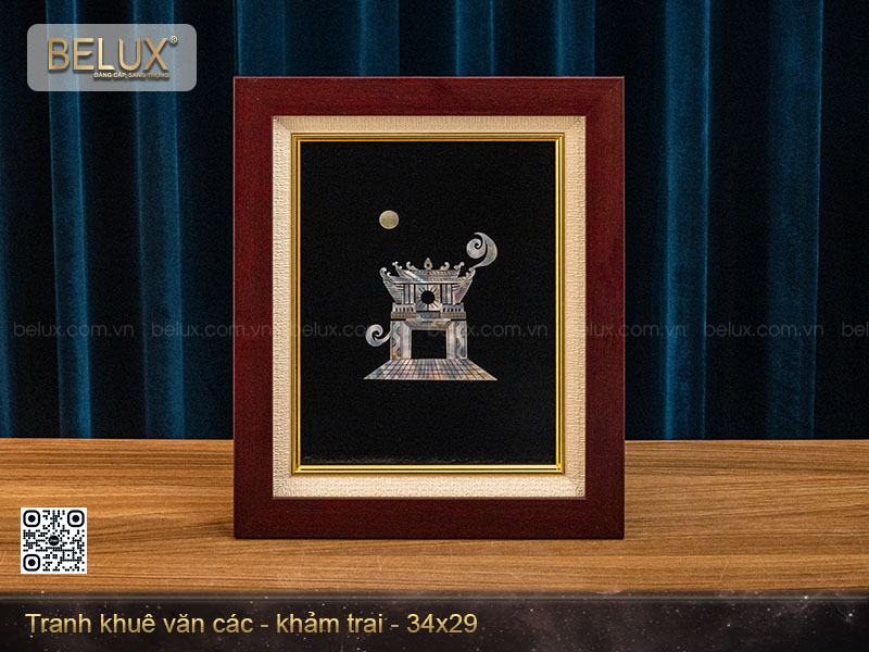 Tranh khuê văn các khảm trai kt 34x29cm&nbsp;